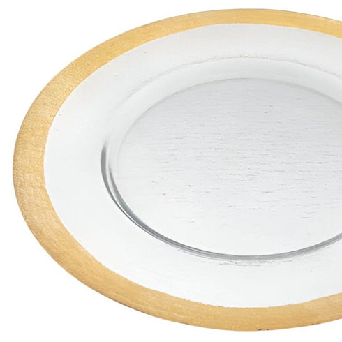 Round Gold Border Glass Charger Plate